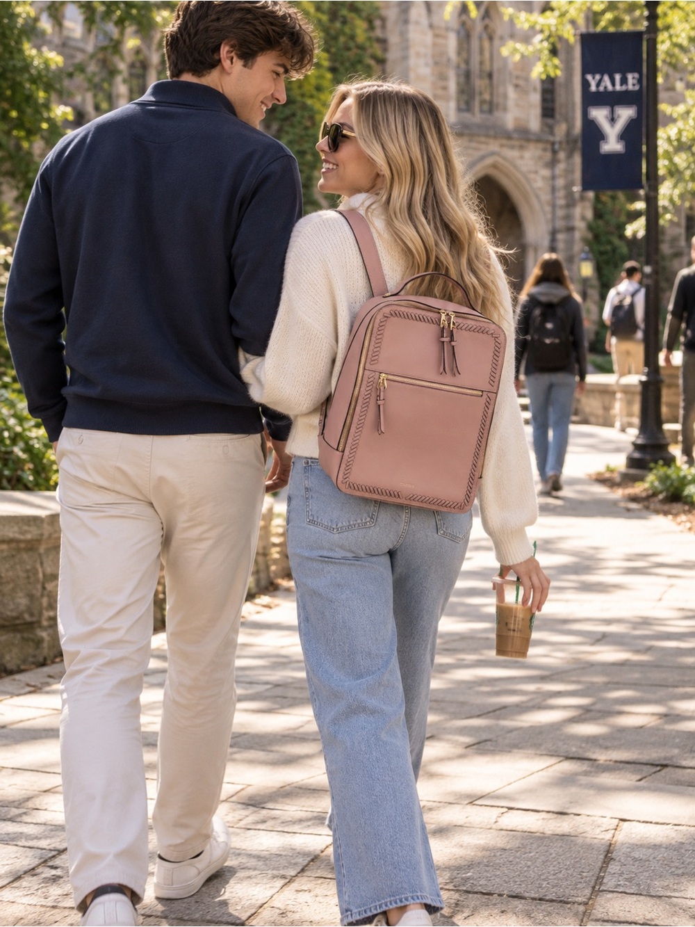 CALPAK Kaya Backpack Unisex
OS Pink Faux Leather
Whipstitch Laptop Travel Bag